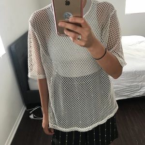 & Other Stories white netted oversized top